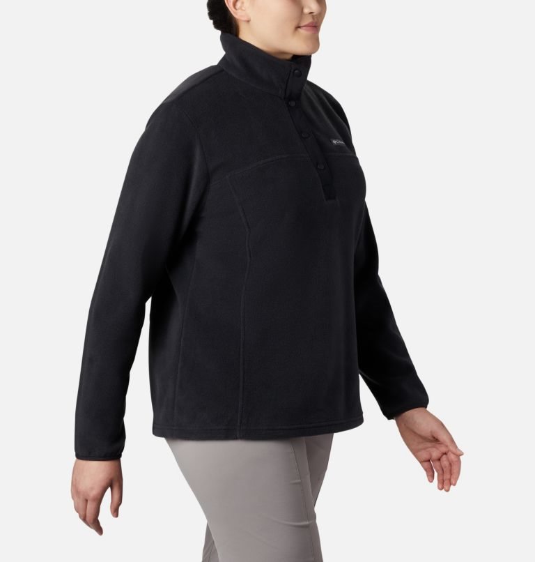Women's Columbia Benton Springs 1/2 Snap Sweatshirts Black | Plus Size CA-P8306